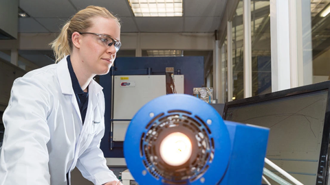 Female scientist working in laboratory